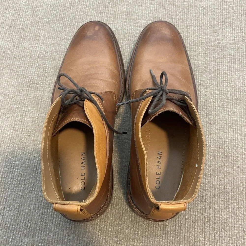 Cole Haan Boots Mens Size 8M Brown Leather Chukka Ankle Lace Up Casual C23478
